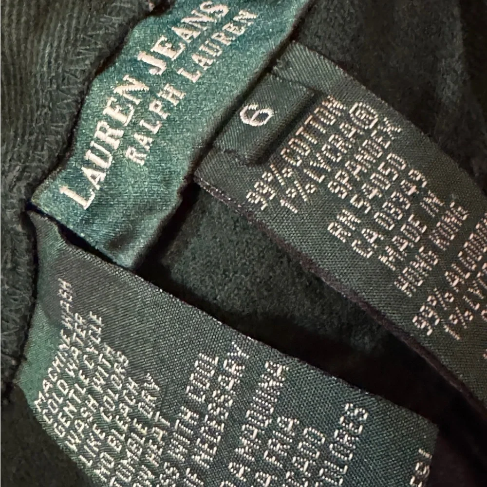 Lauren Ralph Lauren High Rise Jeans Size 6 Dark Green Vintage Straight Leg Denim